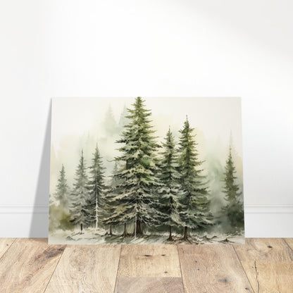 Verdant Veil - The Winter's Slumber - Landscape Art-poster