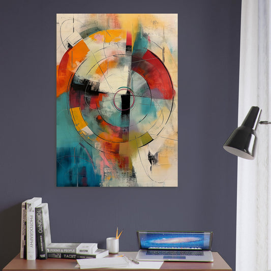 Chromatic Pulse - Modern Abstract Art-print-on-wood