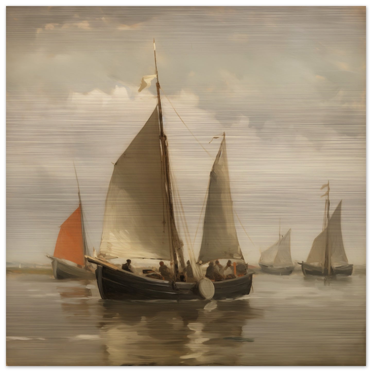 Regatta at Dawn - A Seafarer’s Ballet - Classic Art-print-on-aluminum