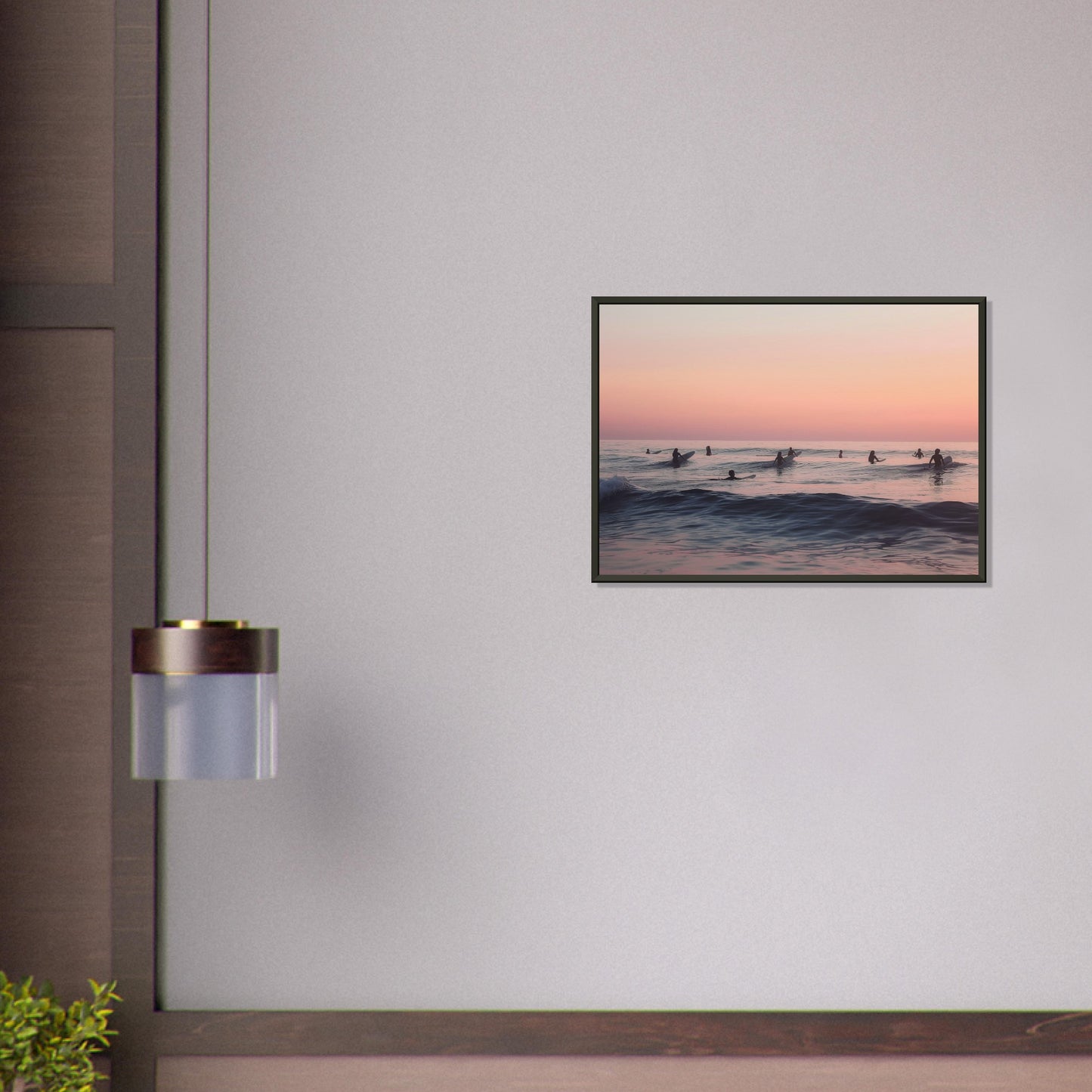 Dusk on the Swells - Serenade of the Surfers - Nature Art-print-in-aluminum-frame