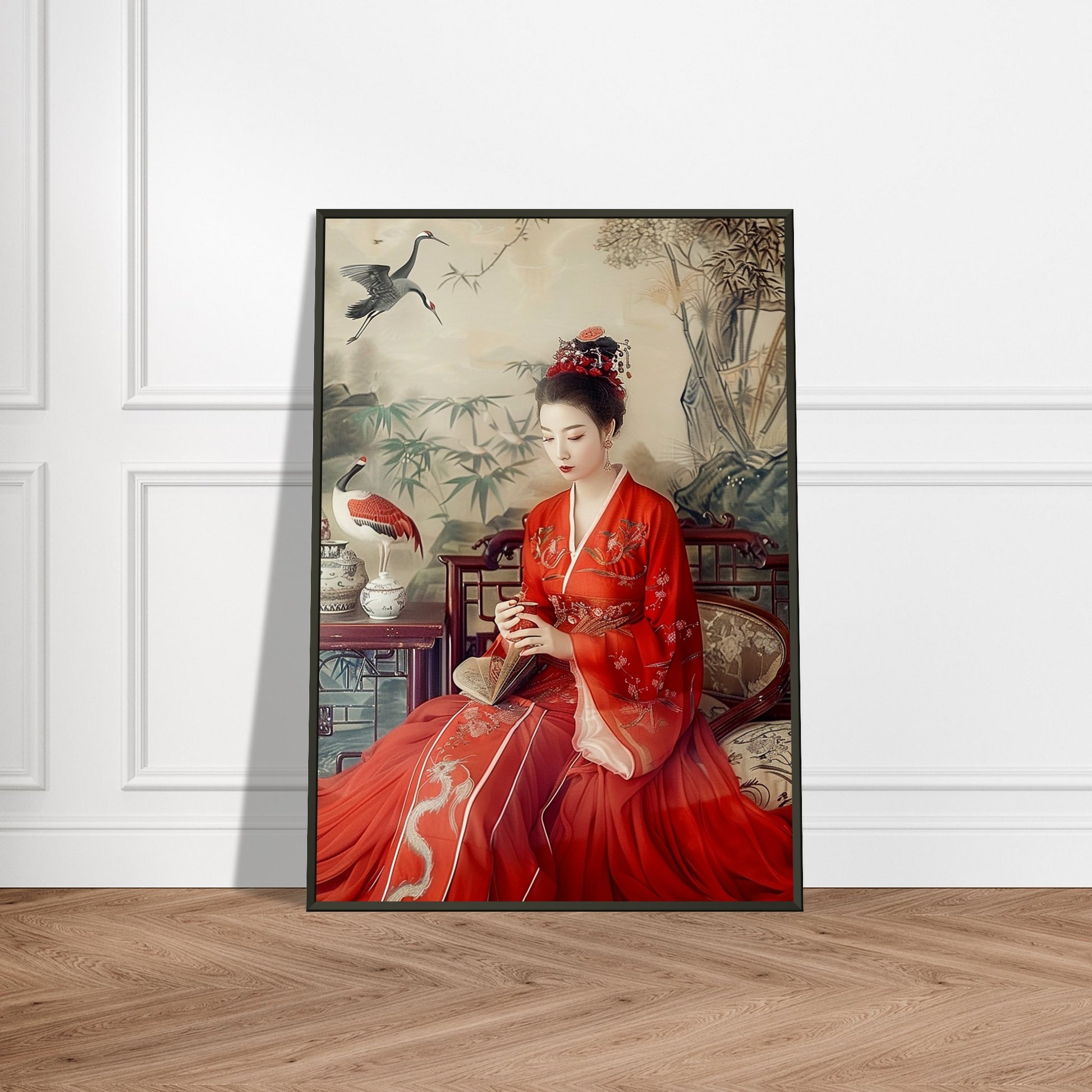 Crimson Solitude - Classic Art-print-in-aluminum-frame