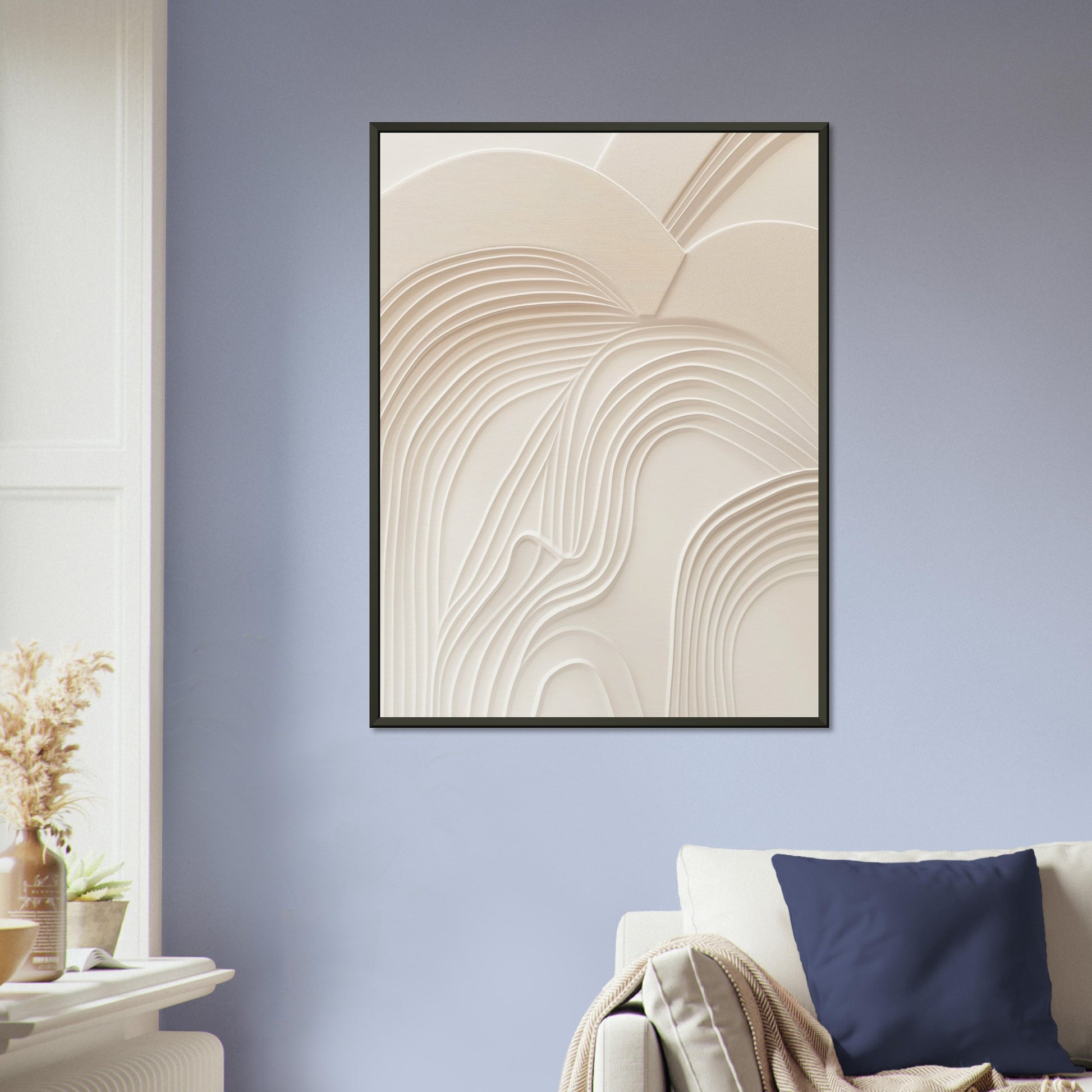 Sculptural Serenity - Abstract wall art-print-in-aluminum-frame