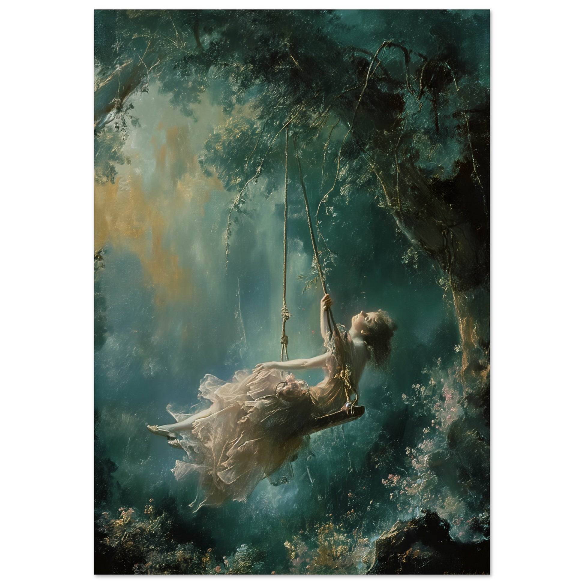 Ethereal Swing - Whispers of Dreams - Classic Art-print-on-foam-board