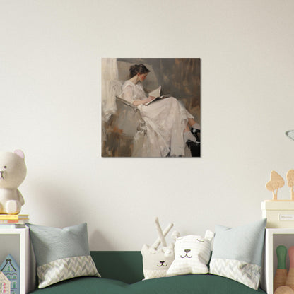 Literary Repose - The Grace of Solitude - Classic Art-print-on-wood