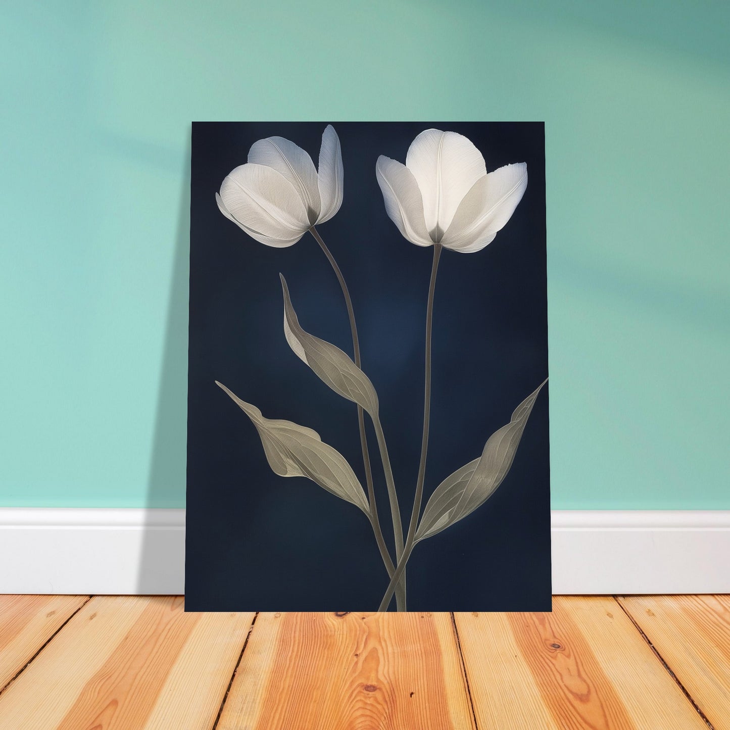 Midnight Blooms - Floral Art-poster