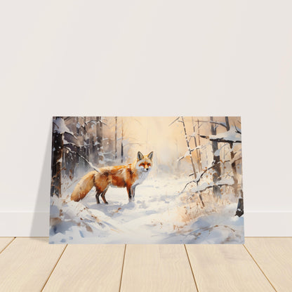 Crimson Sentry - Winter’s Vibrant Whisper - Nature Art-poster