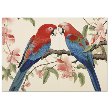 Tropical Duet - Bloom and Plumage - Nature Art-print-on-foam-board