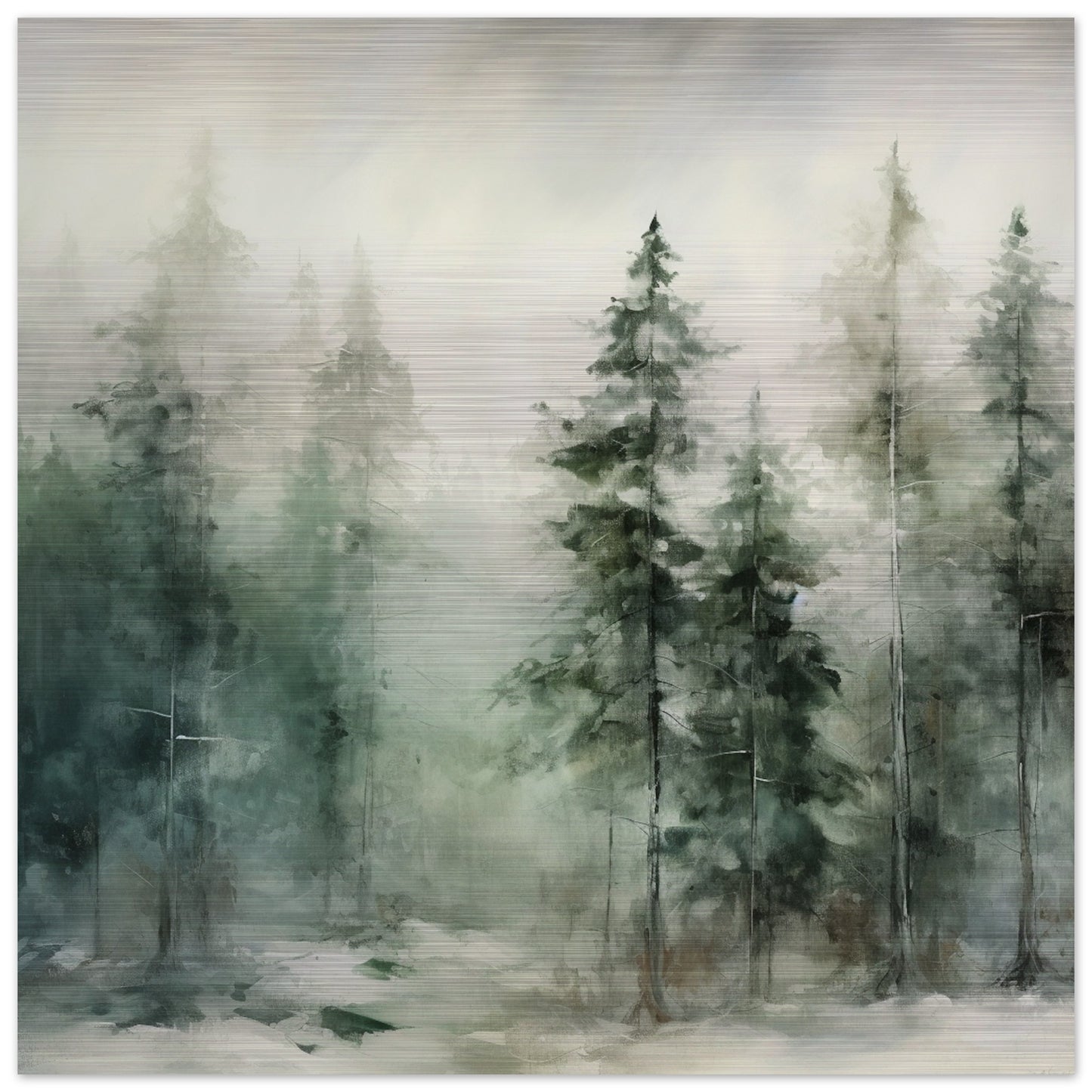 Emerald Enclave - The Forest’s Winter Cloak - Landscape Art-print-on-aluminum