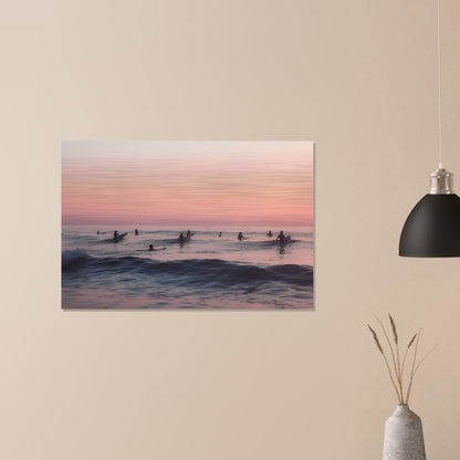 Dusk on the Swells - Serenade of the Surfers - Nature Art-print-on-aluminum