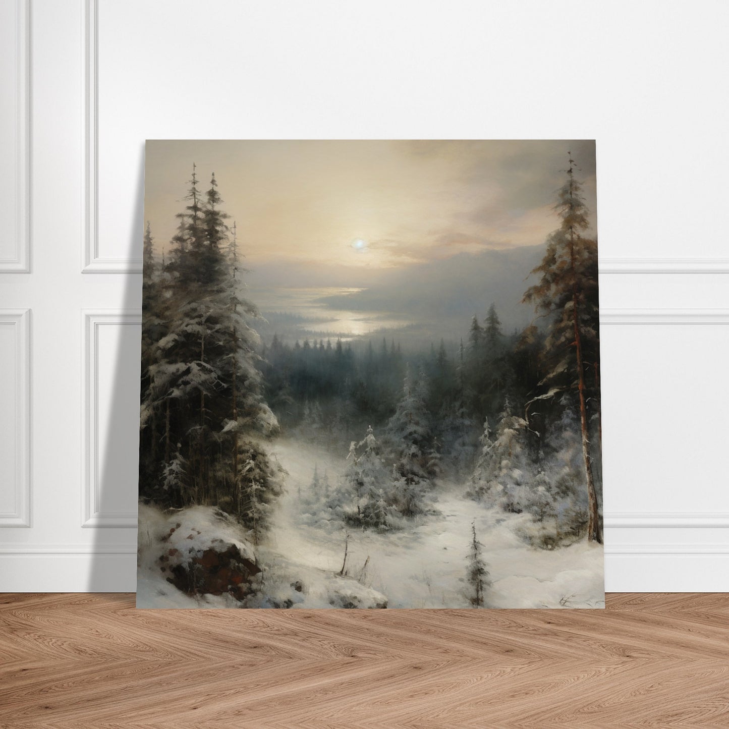 Winter's Hush - Dawn's Luminous Caress - Landscape Art-poster