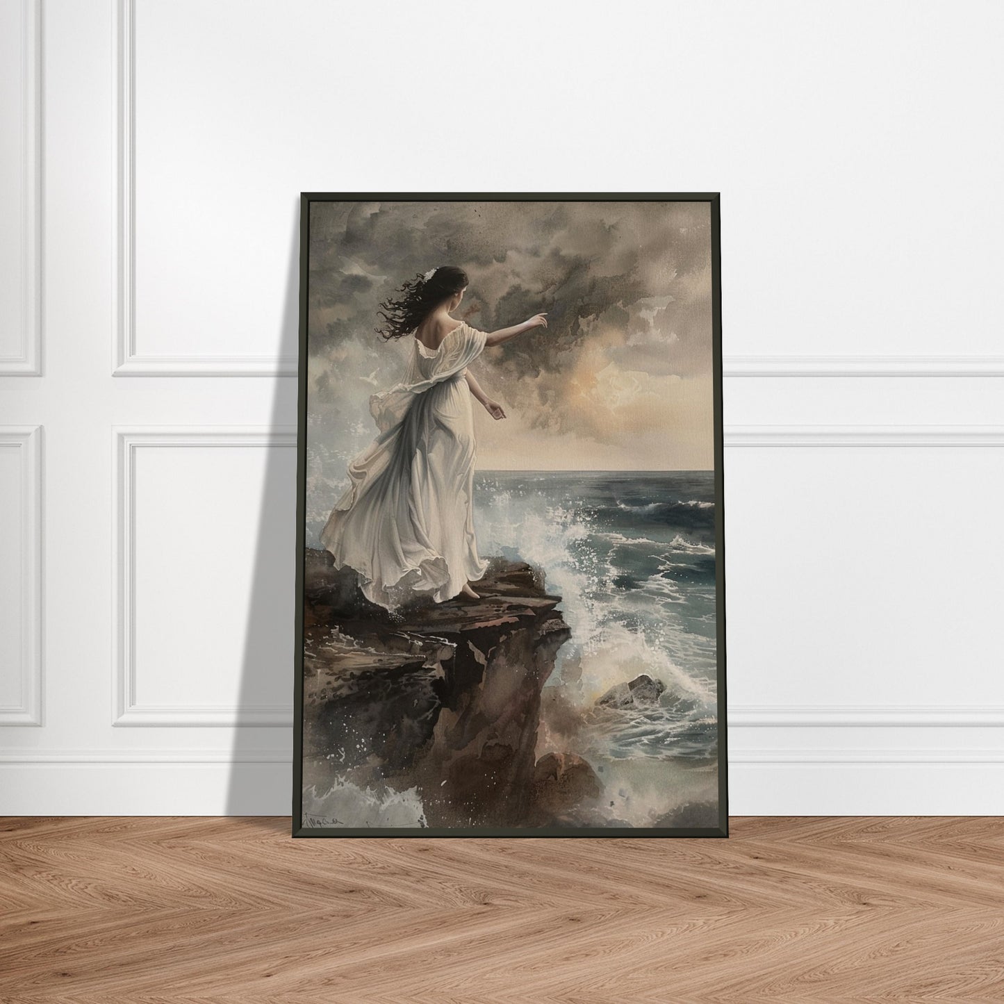 Abyssal Echoes - The Call of the Tides - Classic Art-print-in-aluminum-frame