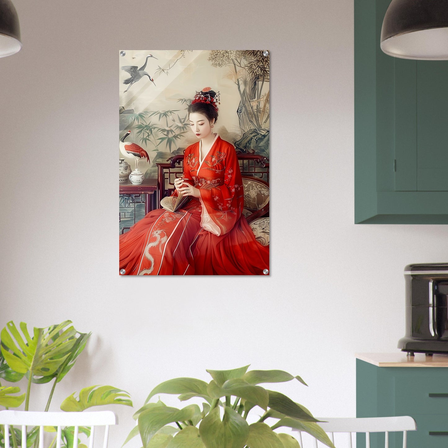 Crimson Solitude - Classic Art-print-on-acrylic