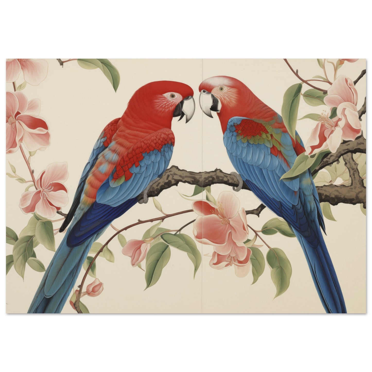 Tropical Duet - Bloom and Plumage - Nature Art-poster