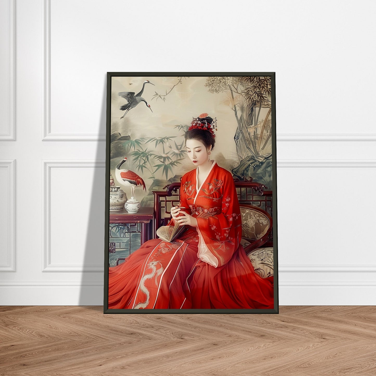 Crimson Solitude - Classic Art-print-in-aluminum-frame