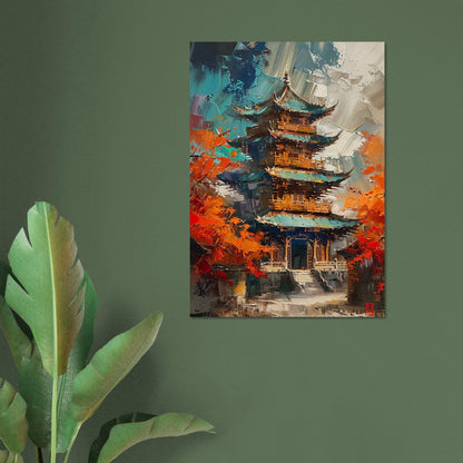 Autumn Monastery - Abstract Wall Art-poster