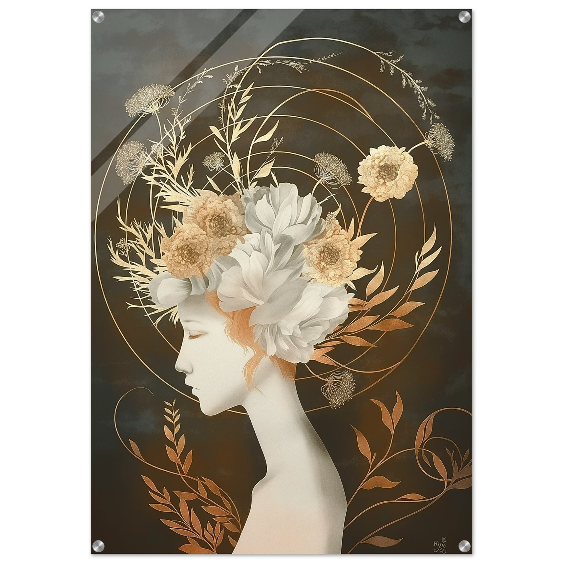 Golden Reverie - Fantasy Art-print-on-acrylic