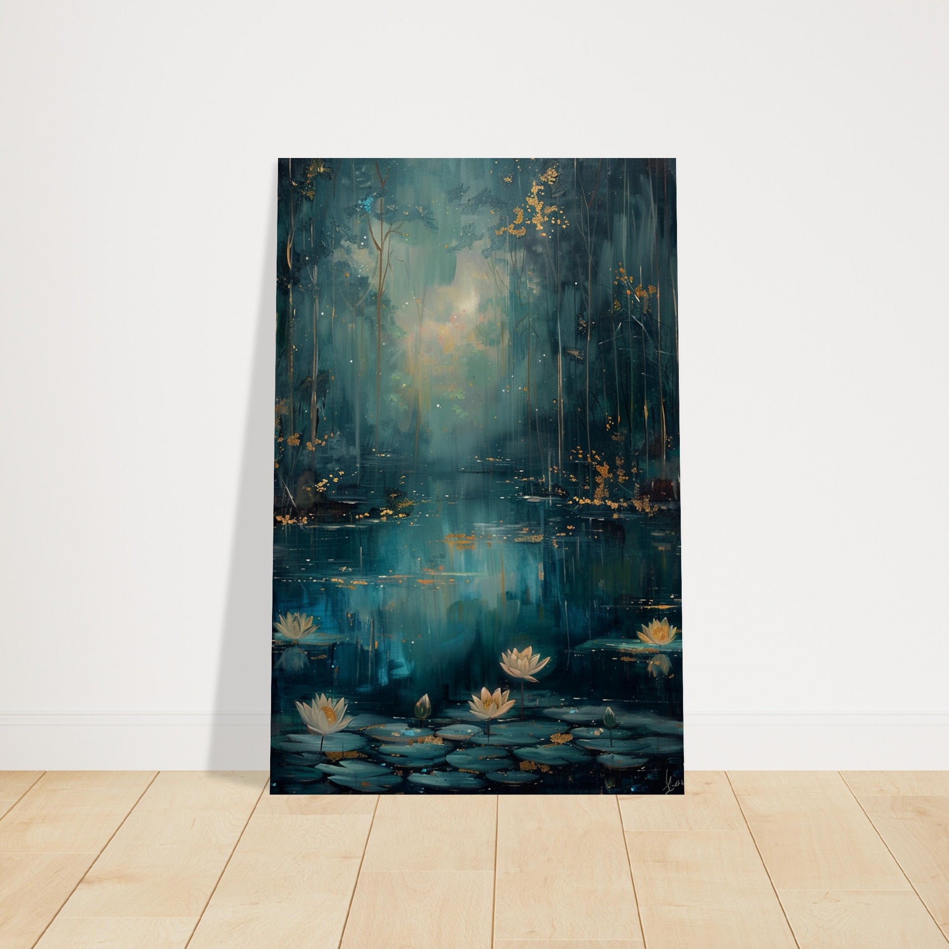 Tranquil Pond - A Serene Water Lily Dreamscape - Fantasy Art-poster