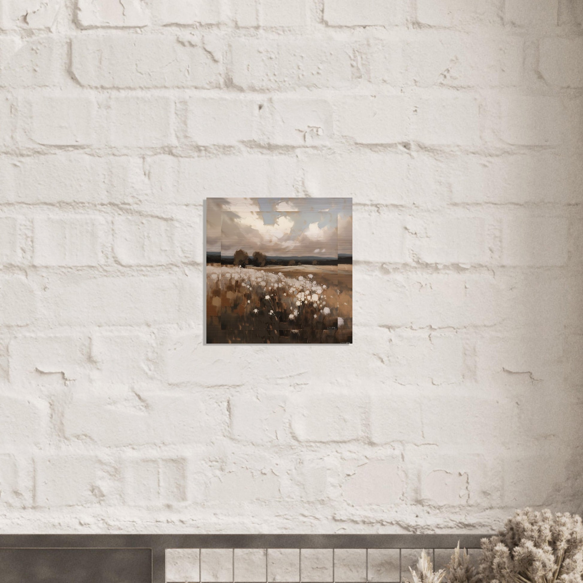 Whispering Fields - Dusks Gentle Embrace - Landscape Art-print-on-aluminum