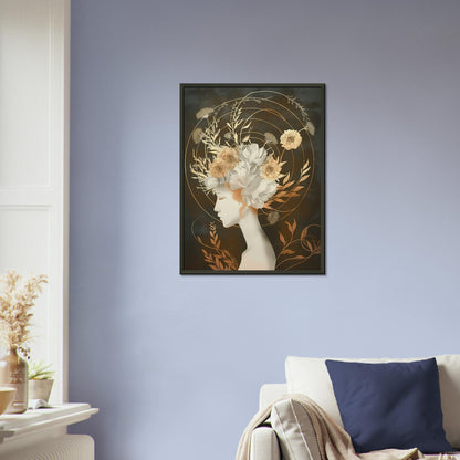 Golden Reverie - Fantasy Art-print-in-aluminum-frame