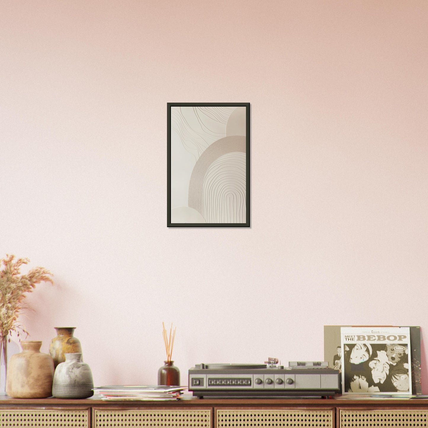 Harmonious Crescents - Abstract wall art-print-in-aluminum-frame