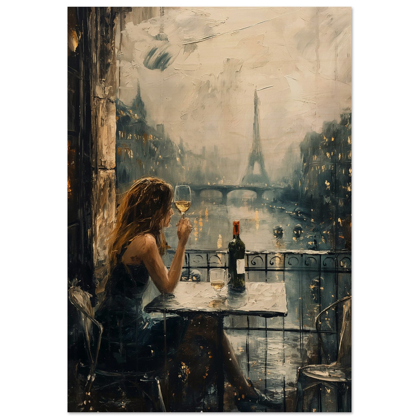 Reflections by the Seine - Fine arts-print-on-wood