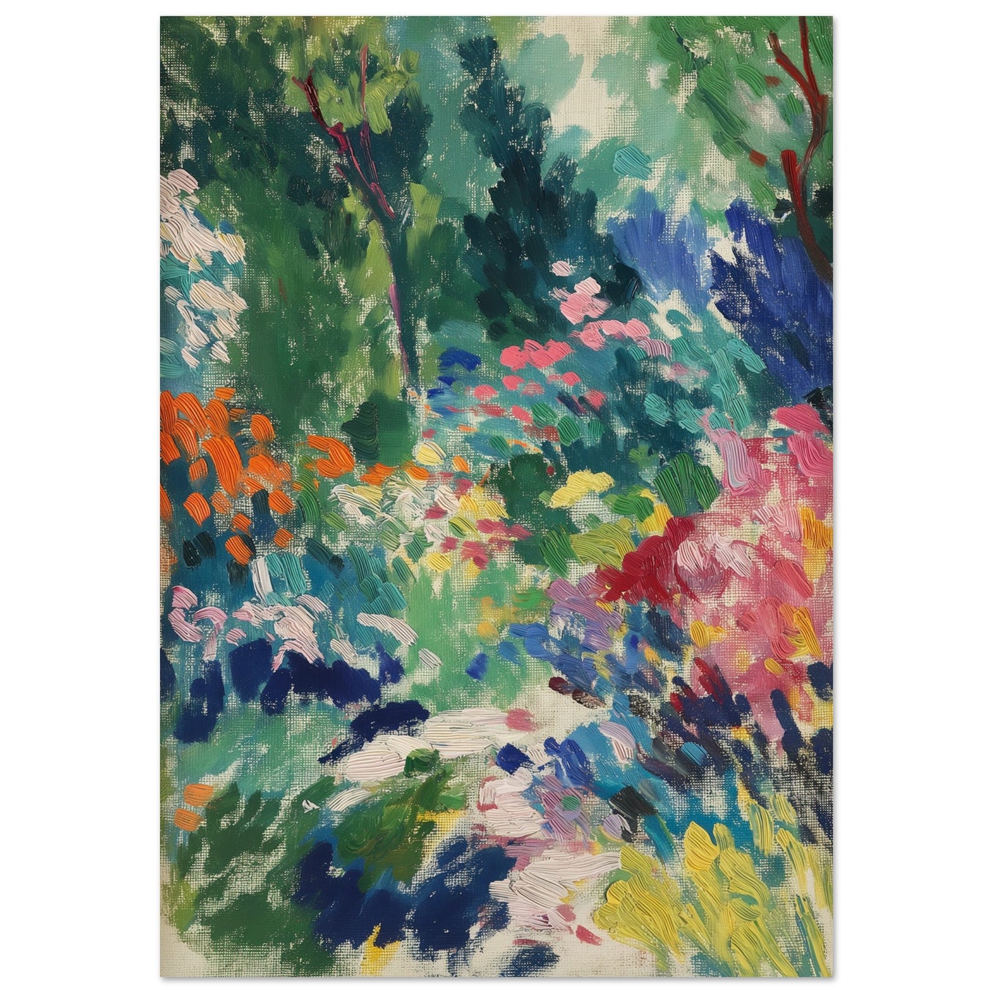 Vibrant Garden Symphony - Abstract Floral Canvas - Abstract Wall Art-print-on-foam-board