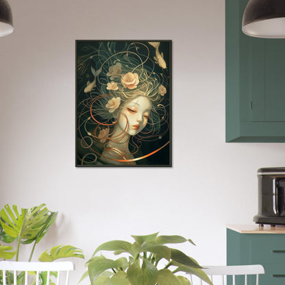 Aquatic Reverie - Abstract Wall Art-print-in-aluminum-frame