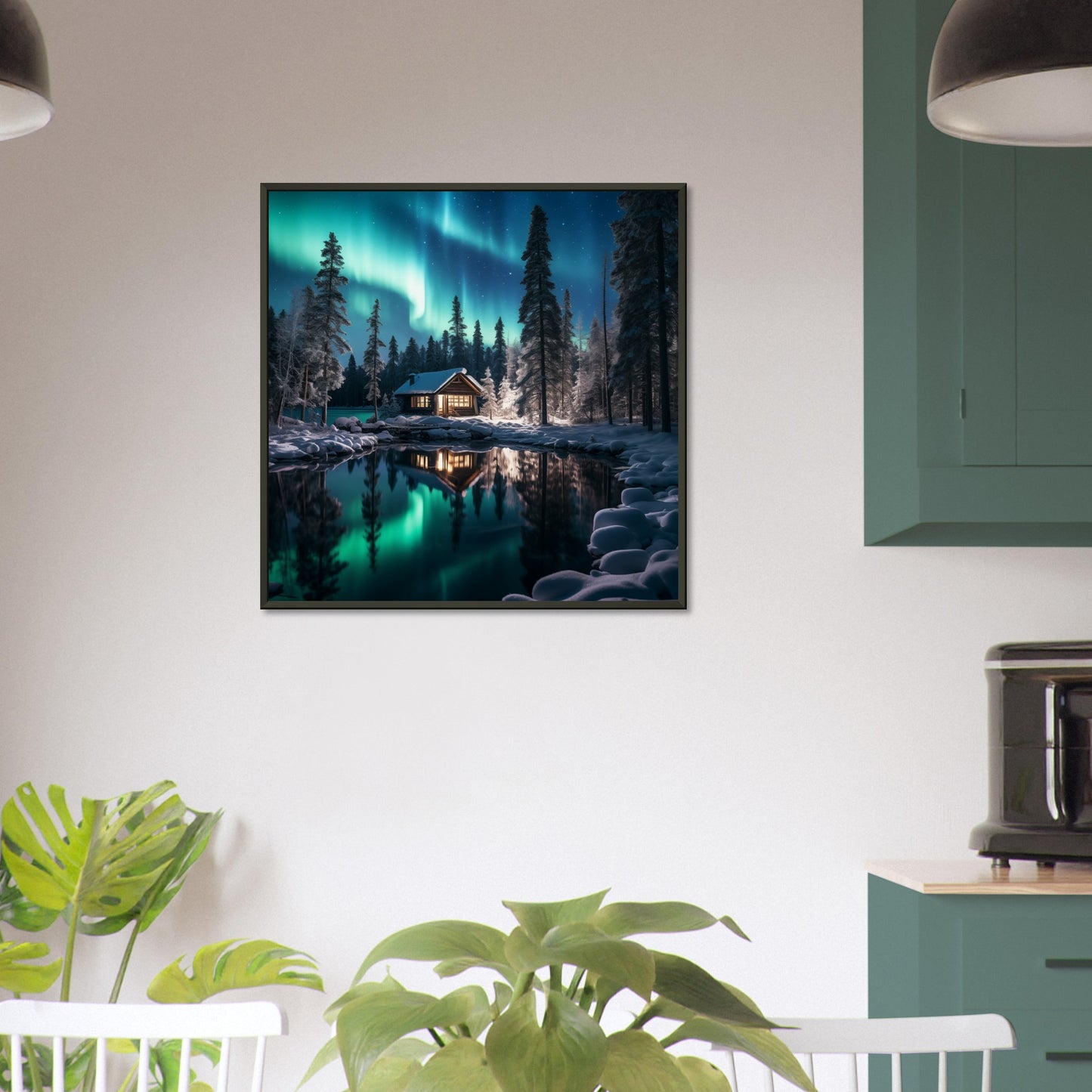 Aurora's Embrace - Landscape Art-print-in-aluminum-frame