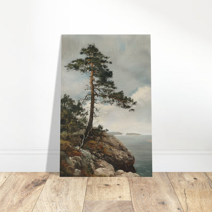 Majestic Solitude - Lone Pine Overlooking the Sea - Nature Art-poster