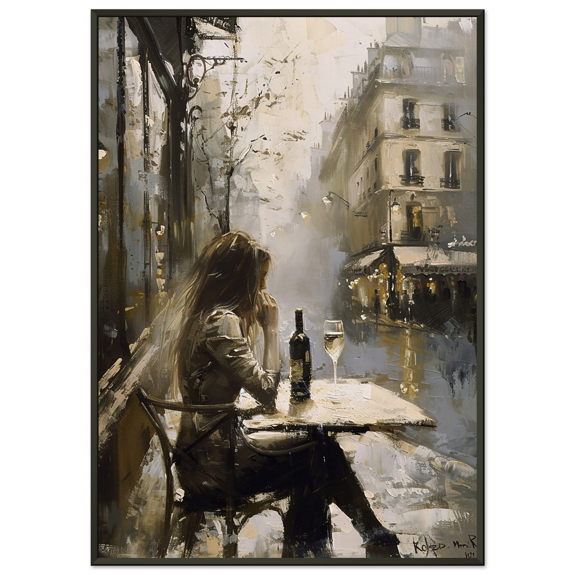 Solo Toast in Paris - Fine arts-print-in-aluminum-frame