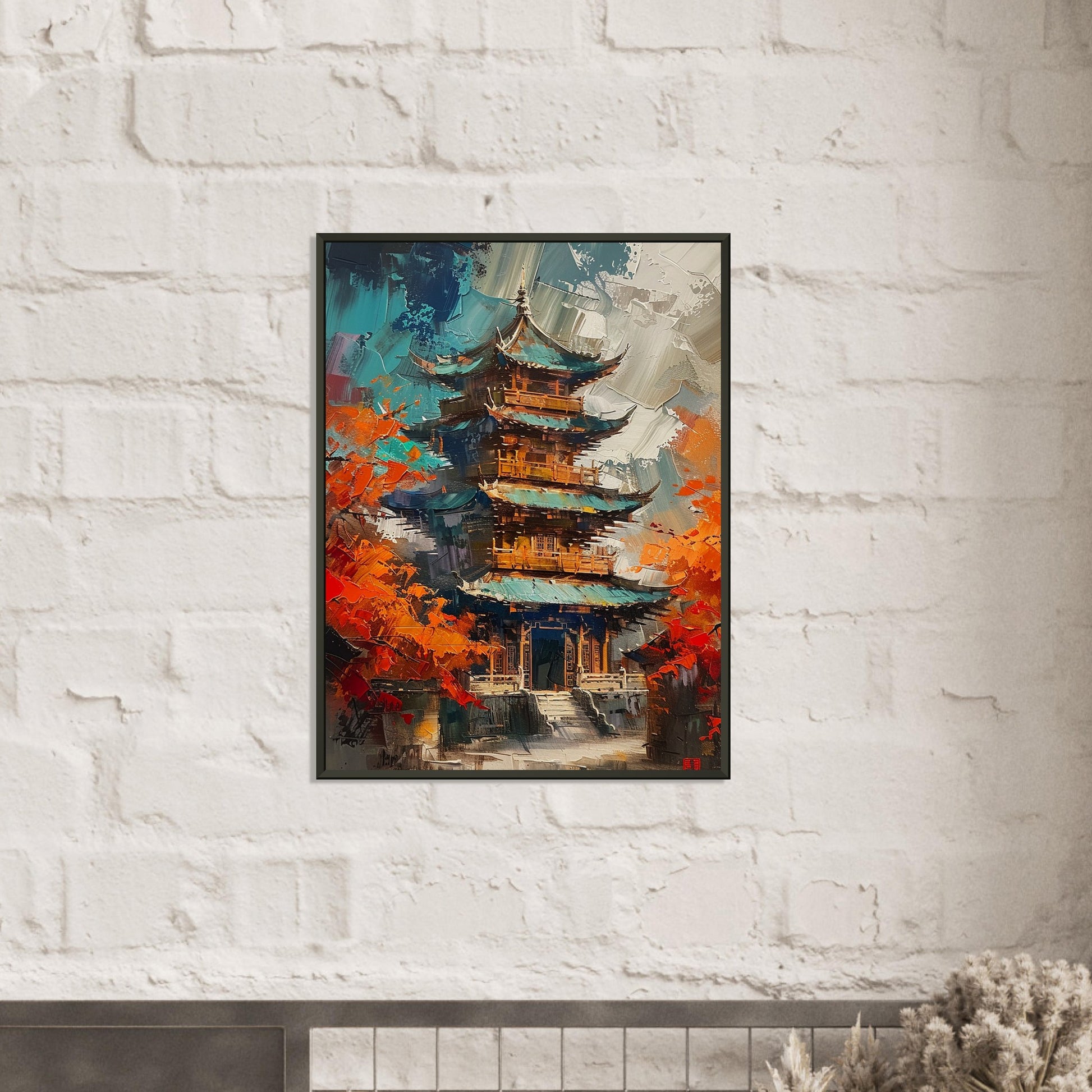 Autumn Monastery - Abstract Wall Art-print-in-aluminum-frame