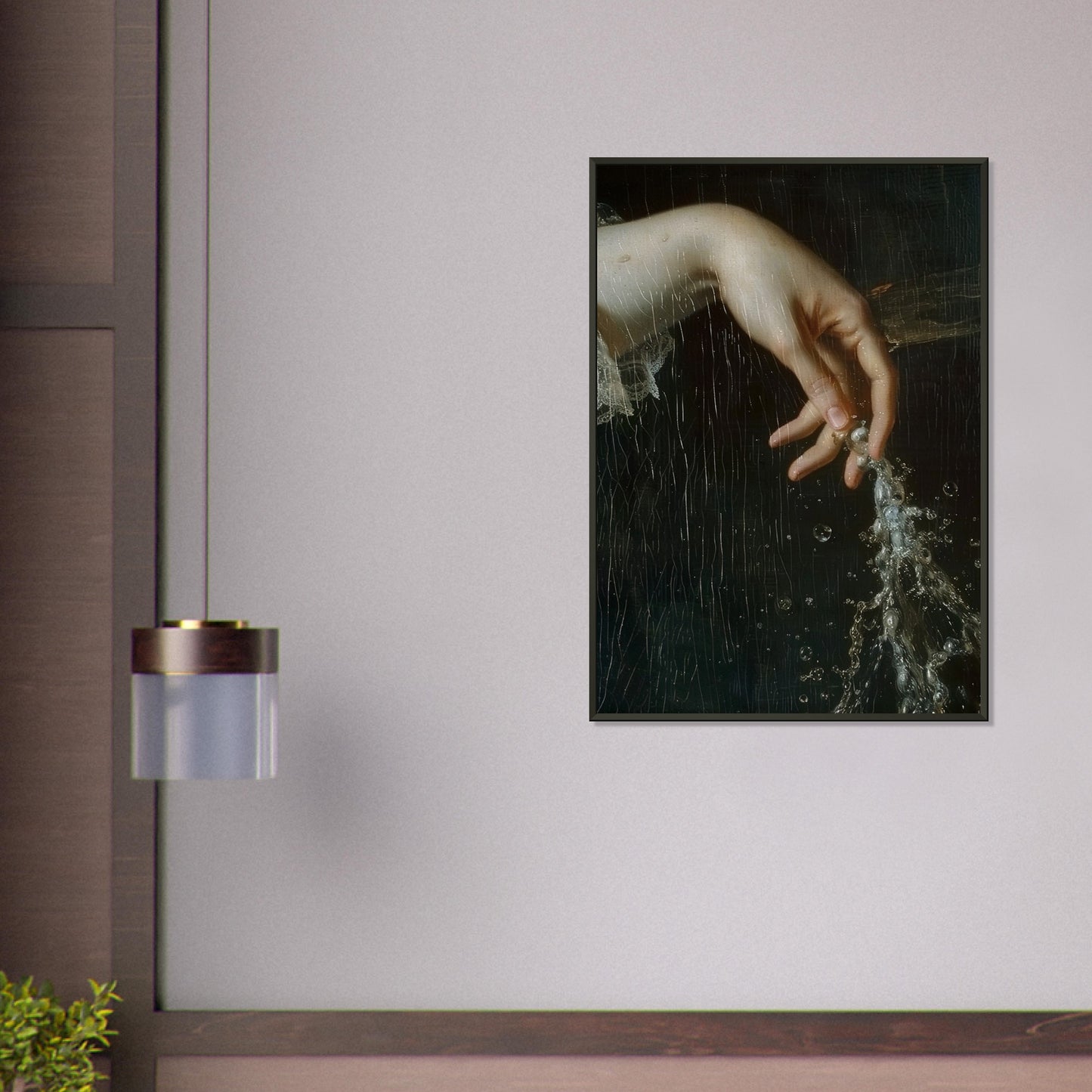 Ephemeral Touch - The Poetry of Water and Light - Fine Arts-print-in-aluminum-frame