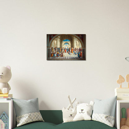 Conclave of Enlightenment - Homage to The School of Athens - Classic Art-print-on-wood