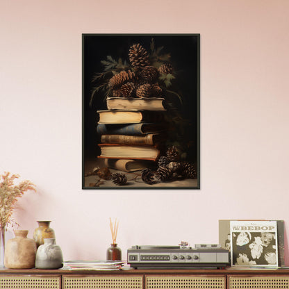 Whispers of the Woodland Library - Still Life Art Pieces-print-in-aluminum-frame