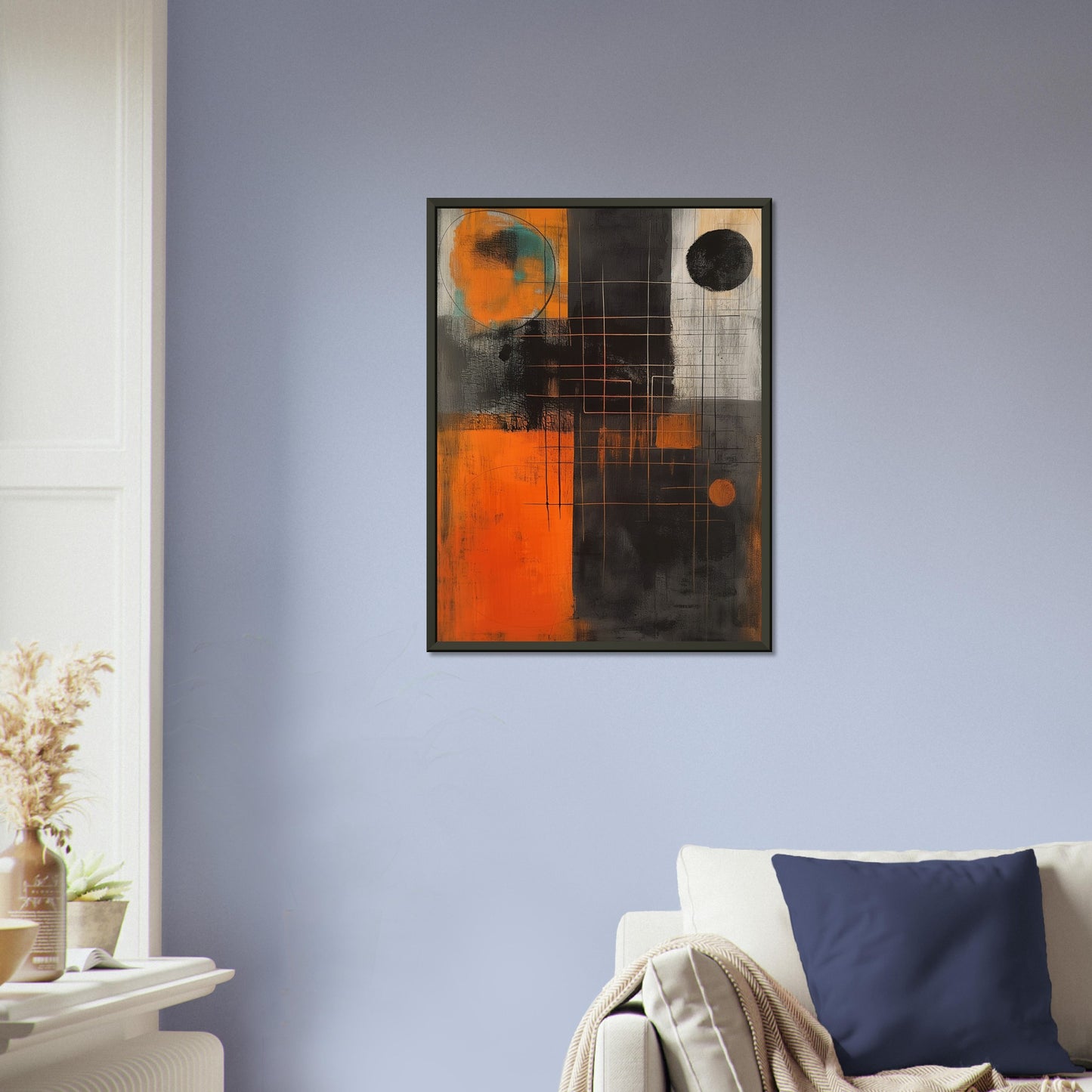 Geometric Dusk - Abstract wall art-print-in-aluminum-frame