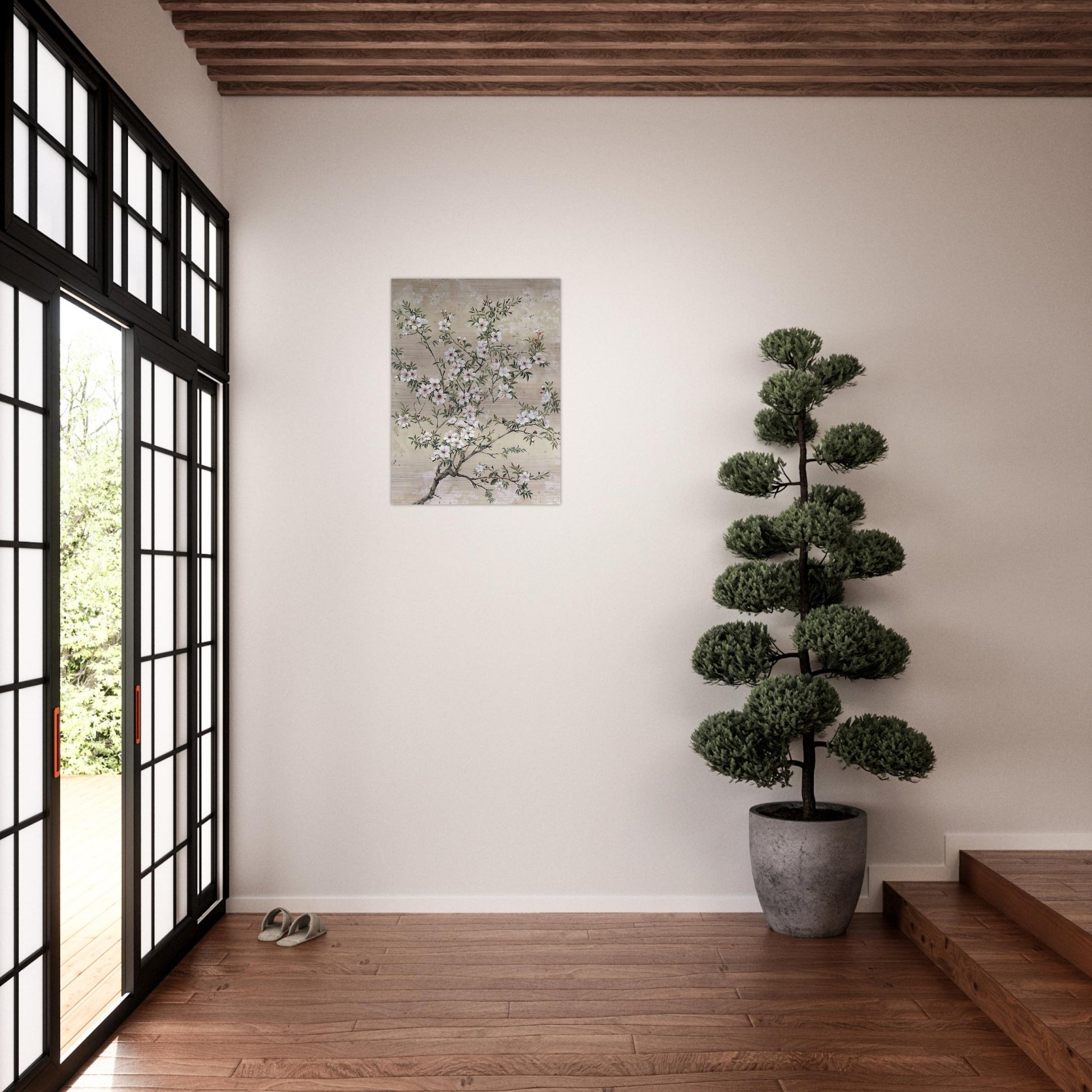 Spring's First Blush - Japanese Sakura Blossoms Art - Floral Art-print-on-aluminum