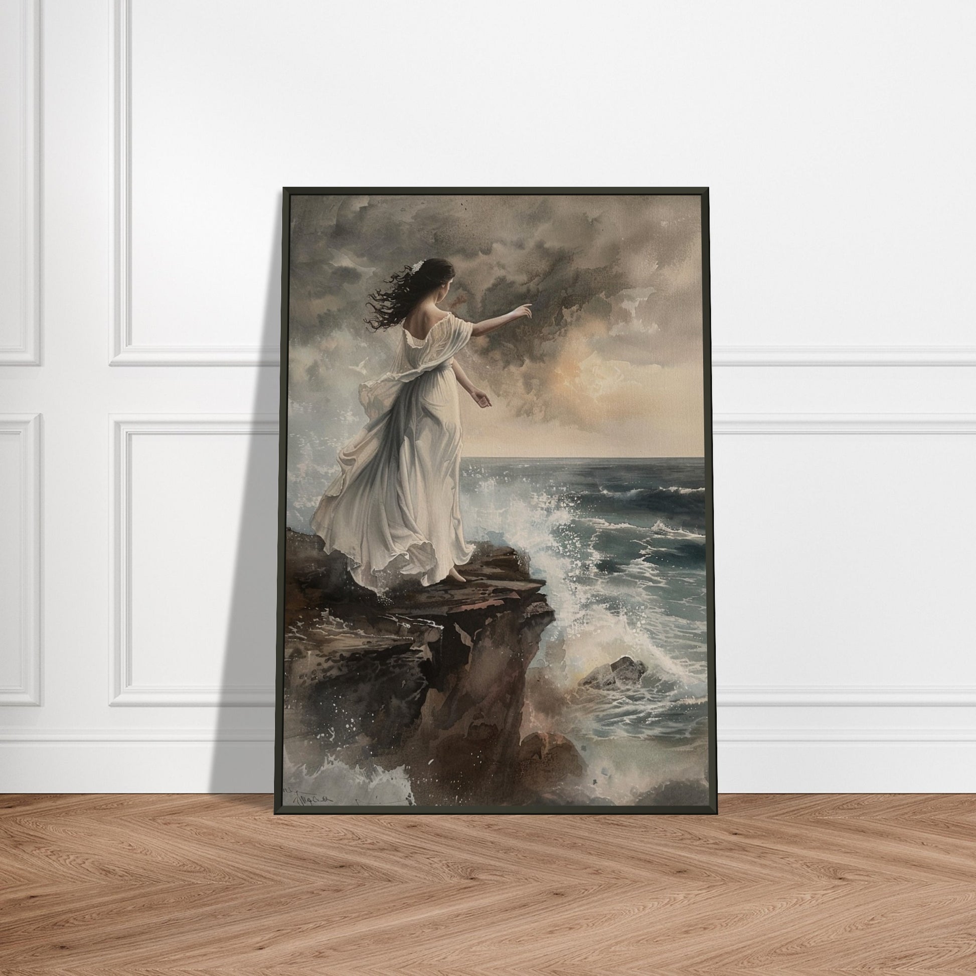 Abyssal Echoes - The Call of the Tides - Classic Art-print-in-aluminum-frame