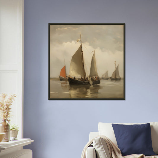 Regatta at Dawn - A Seafarer’s Ballet - Classic Art-print-in-aluminum-frame