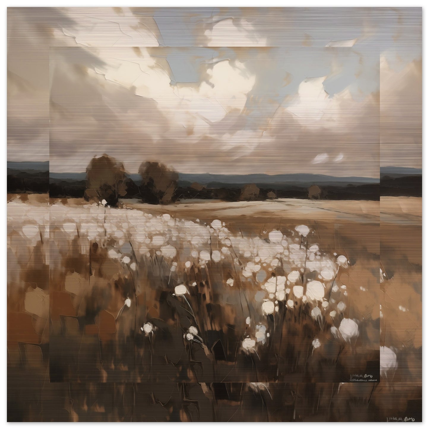 Whispering Fields - Dusks Gentle Embrace - Landscape Art-print-on-aluminum