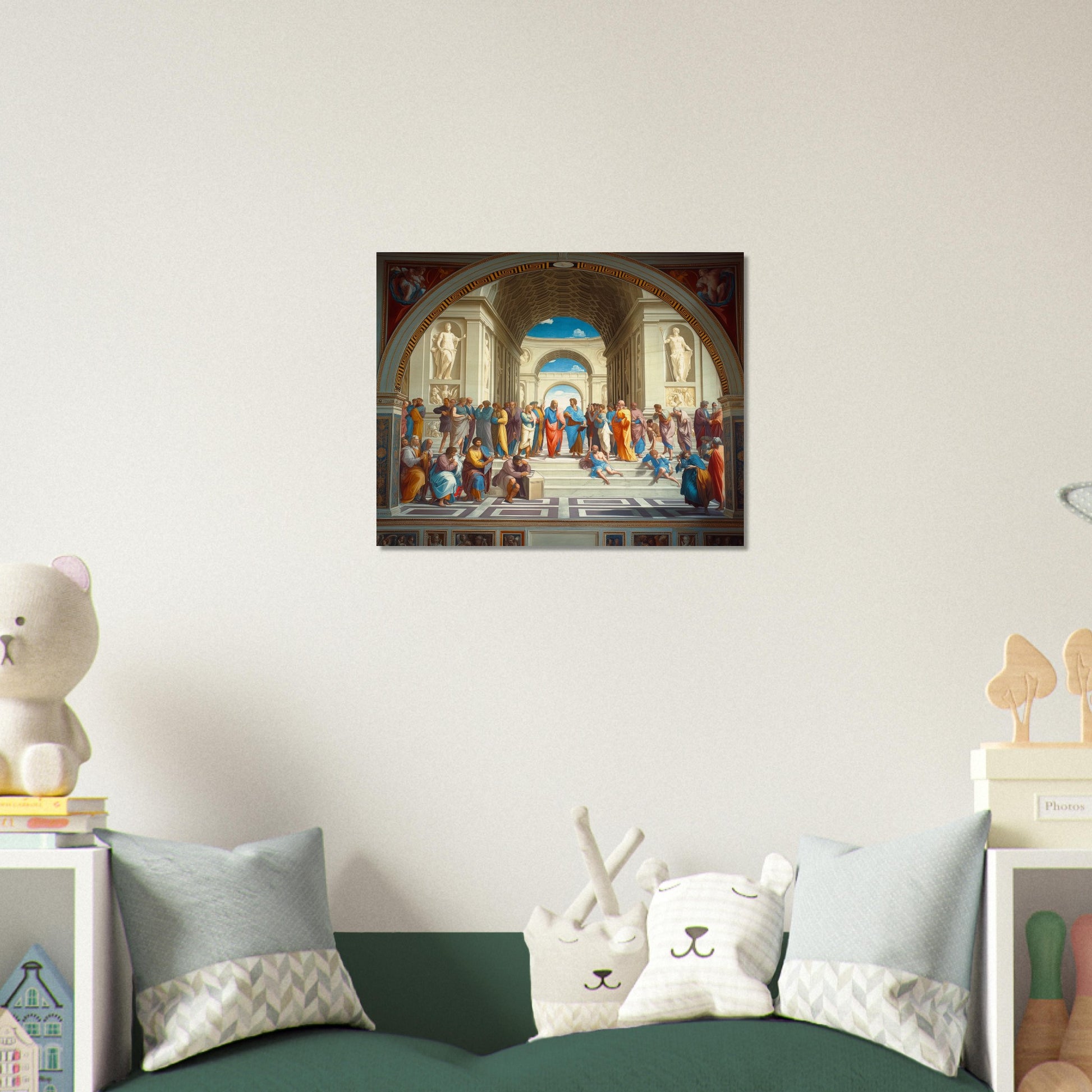 Conclave of Enlightenment - Homage to The School of Athens - Classic Art-print-on-wood