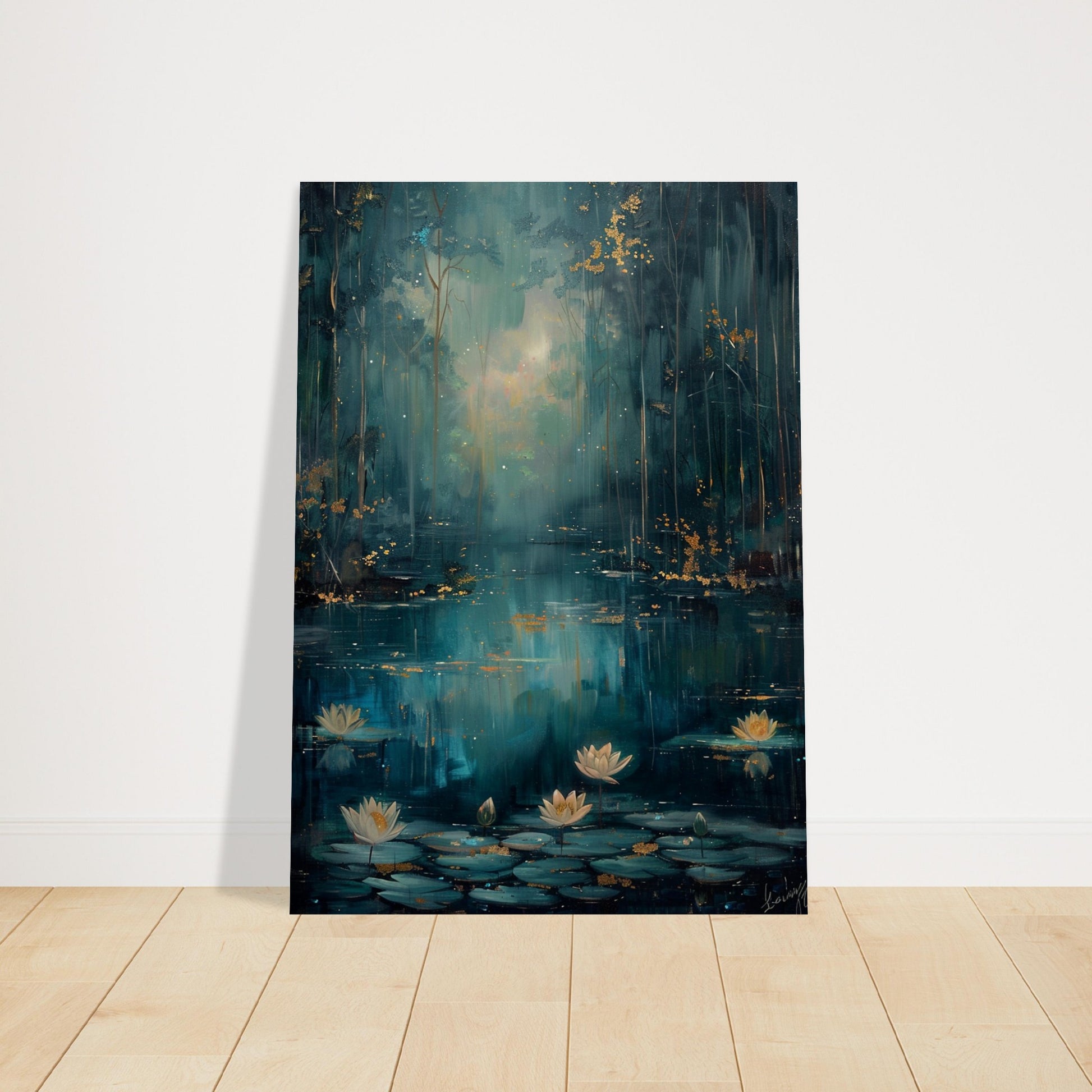 Tranquil Pond - A Serene Water Lily Dreamscape - Fantasy Art-poster