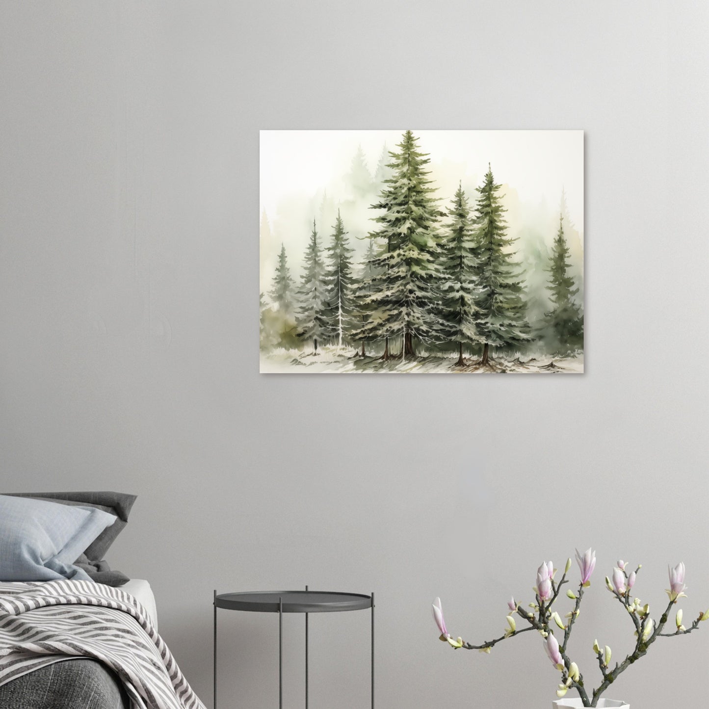 Verdant Veil - The Winter's Slumber - Landscape Art-print-on-foam-board