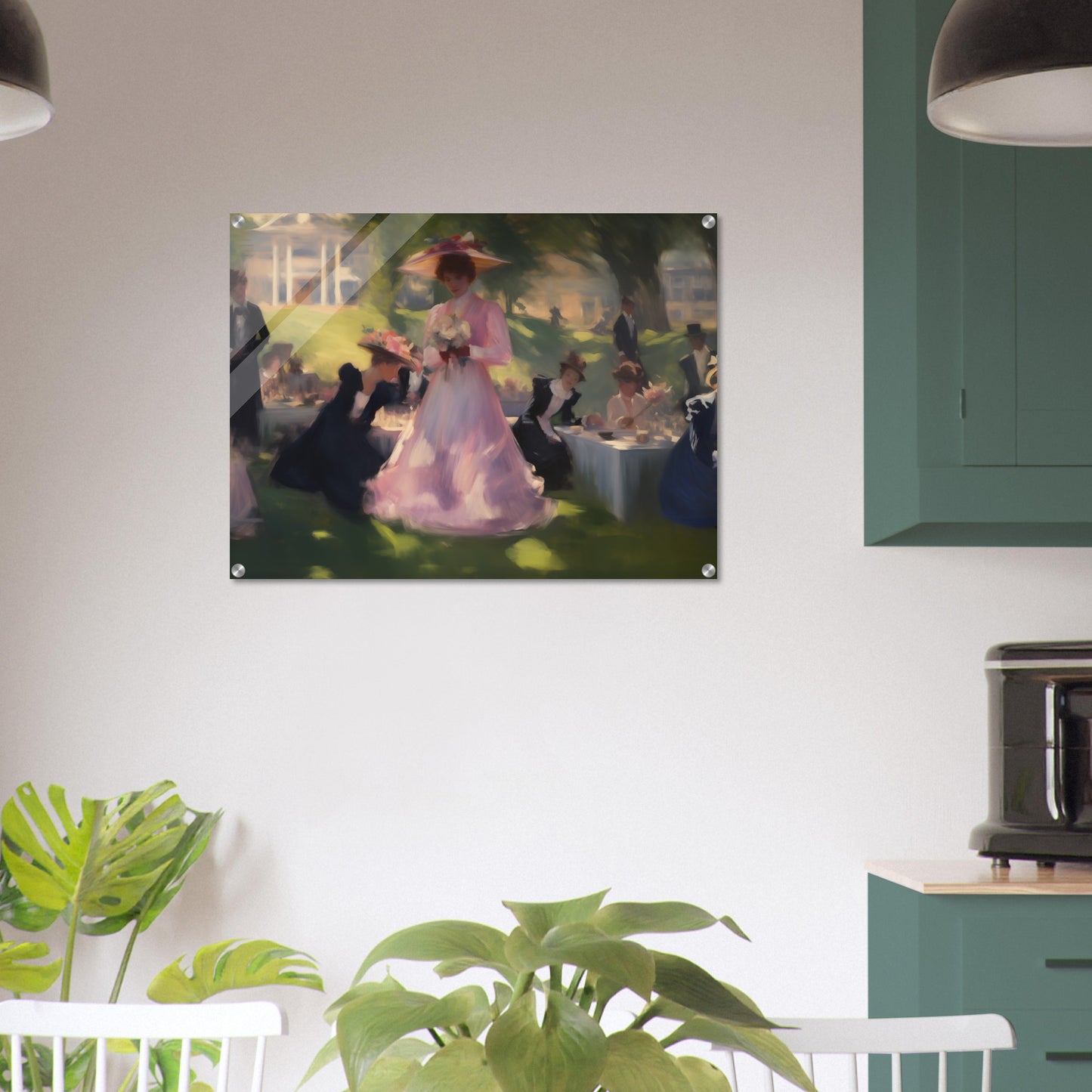 Garden Gala - Elegance Under the Elms - Classic Art-print-on-acrylic