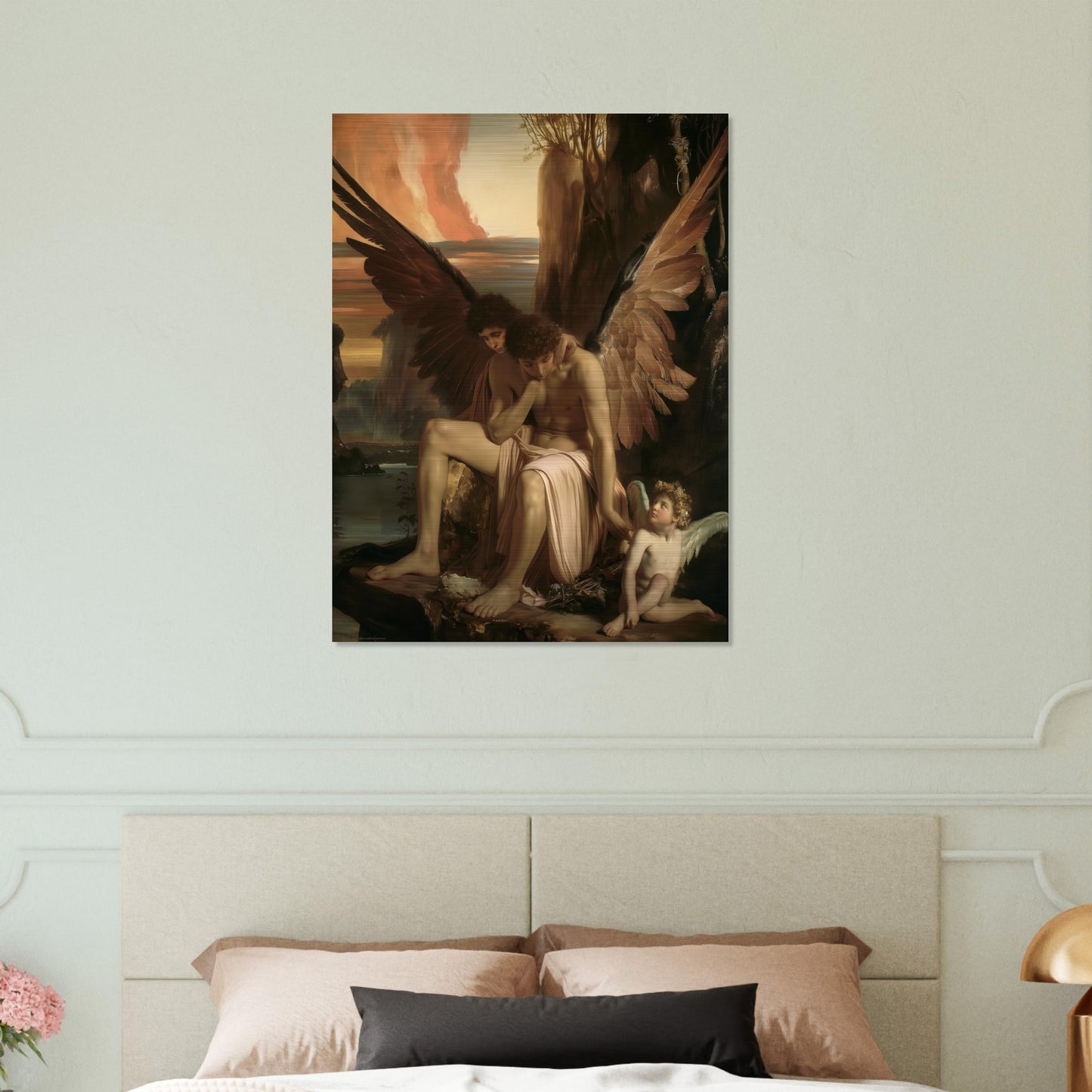 Celestial Aegis - Guardians at Dusk - Classic Art-print-on-aluminum