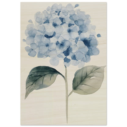 Hortensia Hues - The Watercolor Whisper - Floral Art-print-on-wood