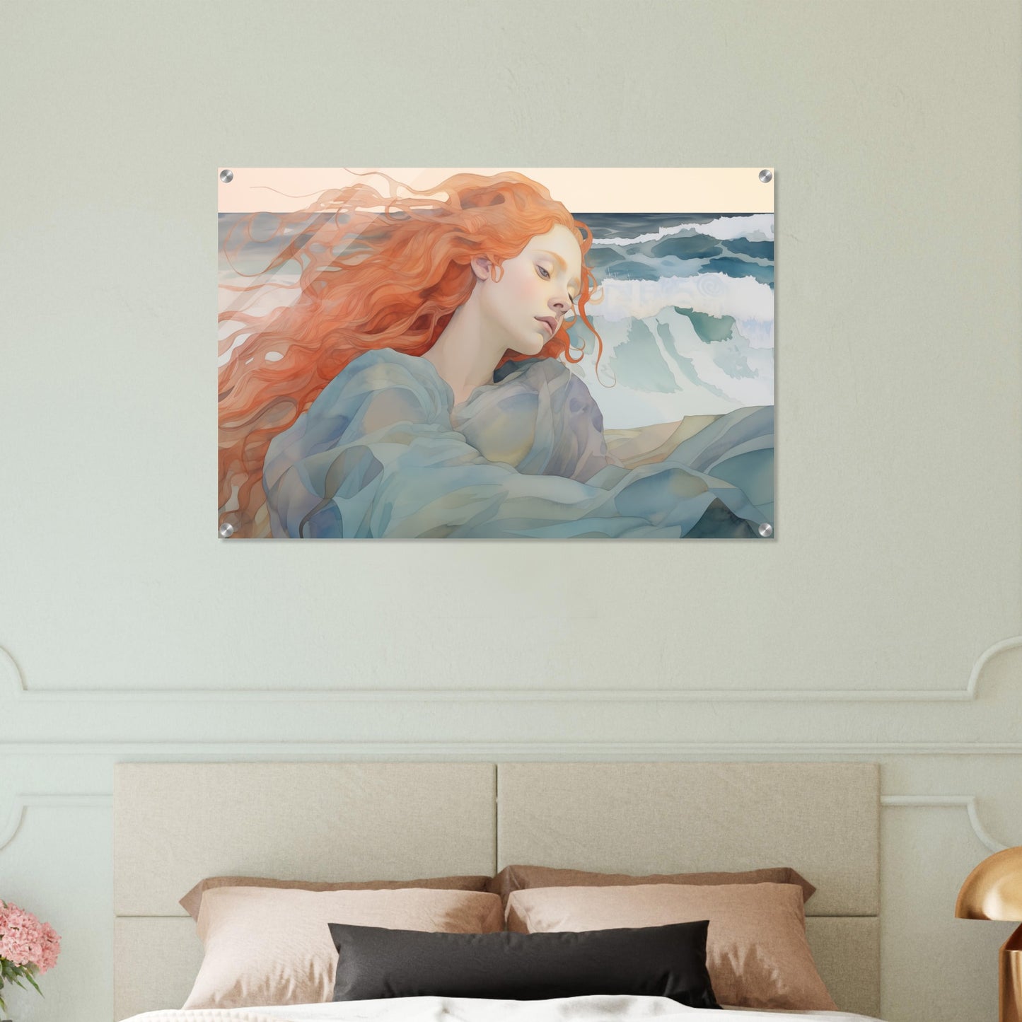 Aegean Whisper - The Melody of the Sea - Fantasy Art-print-on-acrylic