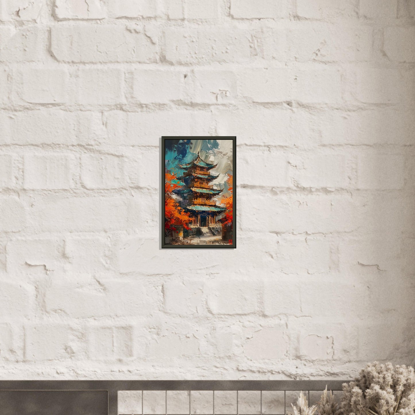 Autumn Monastery - Abstract Wall Art-print-in-aluminum-frame