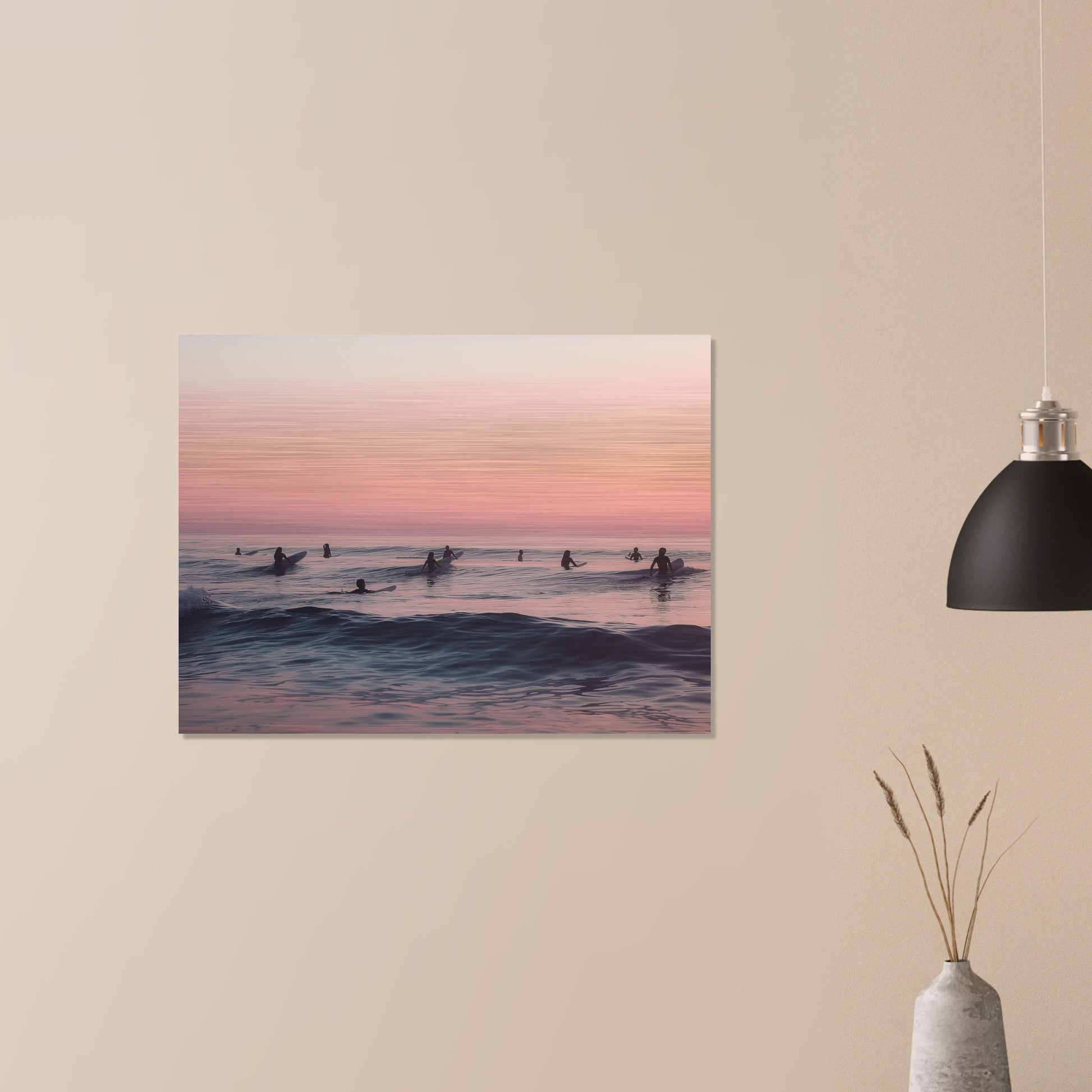 Dusk on the Swells - Serenade of the Surfers - Nature Art-print-on-aluminum