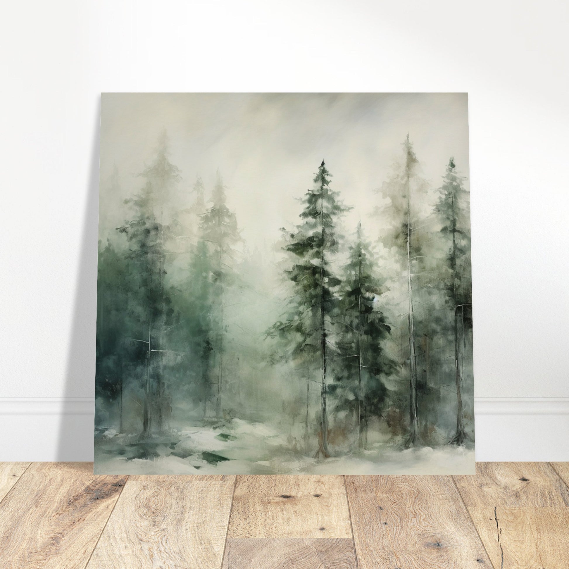 Emerald Enclave - The Forest’s Winter Cloak - Landscape Art-poster