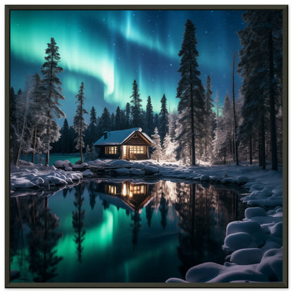 Aurora's Embrace - Landscape Art-print-in-aluminum-frame